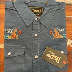 Howler Brothers limited edition Gaucho button down. Mermaid.